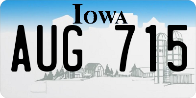 IA license plate AUG715