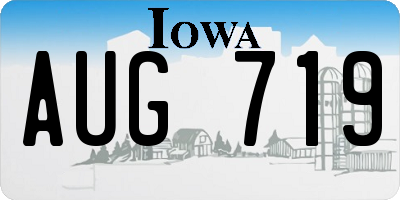 IA license plate AUG719
