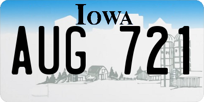 IA license plate AUG721