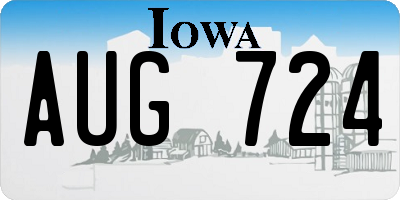IA license plate AUG724