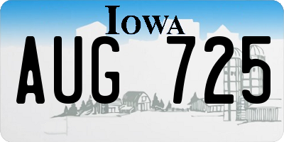 IA license plate AUG725