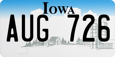 IA license plate AUG726