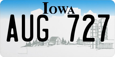 IA license plate AUG727