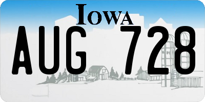 IA license plate AUG728