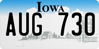 IA license plate AUG730