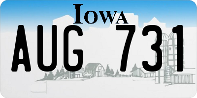 IA license plate AUG731
