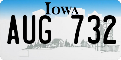 IA license plate AUG732