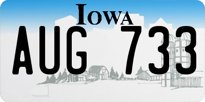 IA license plate AUG733