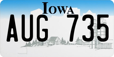 IA license plate AUG735