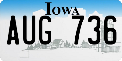IA license plate AUG736