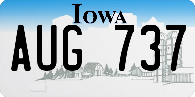 IA license plate AUG737