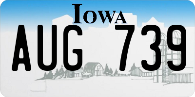 IA license plate AUG739
