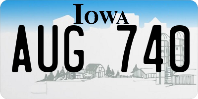 IA license plate AUG740