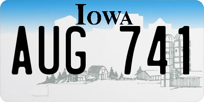 IA license plate AUG741