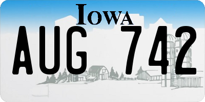 IA license plate AUG742