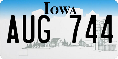 IA license plate AUG744