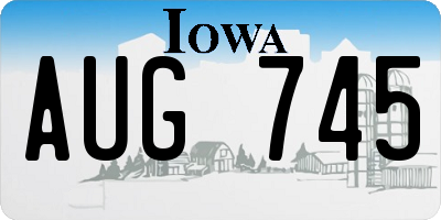 IA license plate AUG745