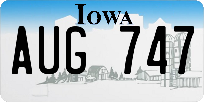 IA license plate AUG747