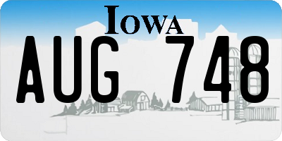 IA license plate AUG748