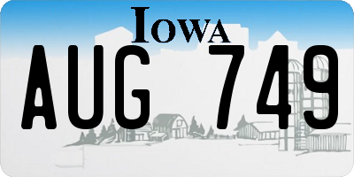 IA license plate AUG749