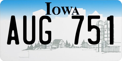 IA license plate AUG751