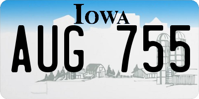 IA license plate AUG755