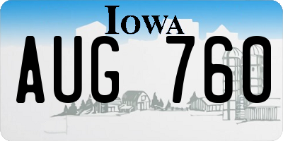 IA license plate AUG760