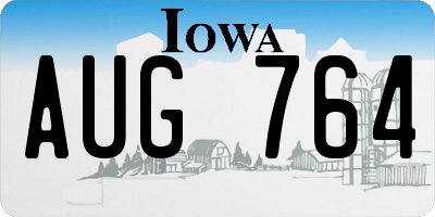 IA license plate AUG764