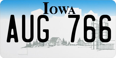 IA license plate AUG766