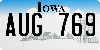 IA license plate AUG769