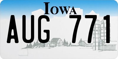 IA license plate AUG771