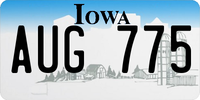 IA license plate AUG775