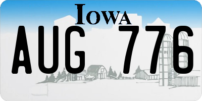 IA license plate AUG776