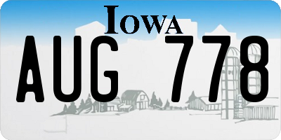 IA license plate AUG778