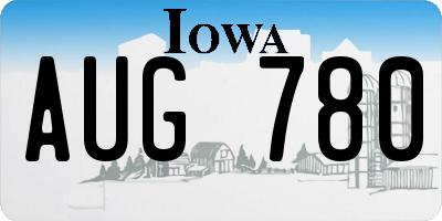IA license plate AUG780