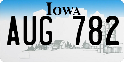 IA license plate AUG782