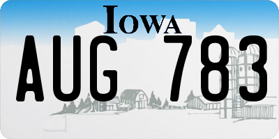 IA license plate AUG783