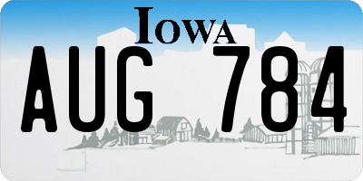 IA license plate AUG784