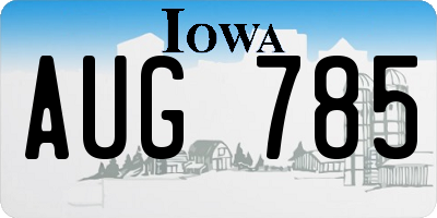 IA license plate AUG785