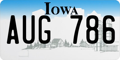 IA license plate AUG786