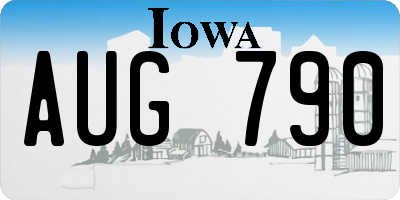 IA license plate AUG790