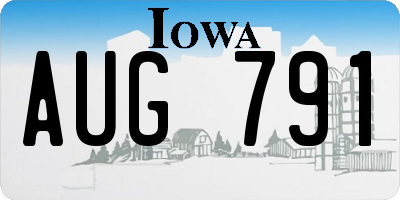 IA license plate AUG791