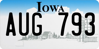 IA license plate AUG793