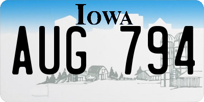 IA license plate AUG794