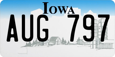 IA license plate AUG797