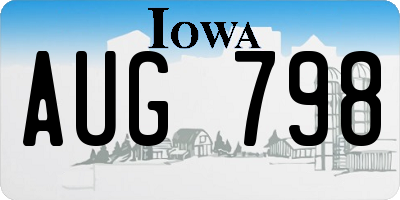 IA license plate AUG798