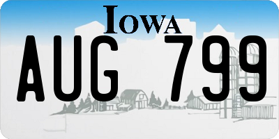 IA license plate AUG799