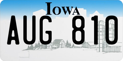 IA license plate AUG810