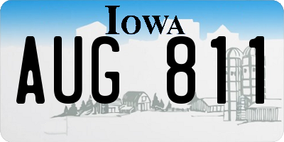 IA license plate AUG811