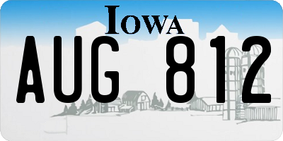 IA license plate AUG812